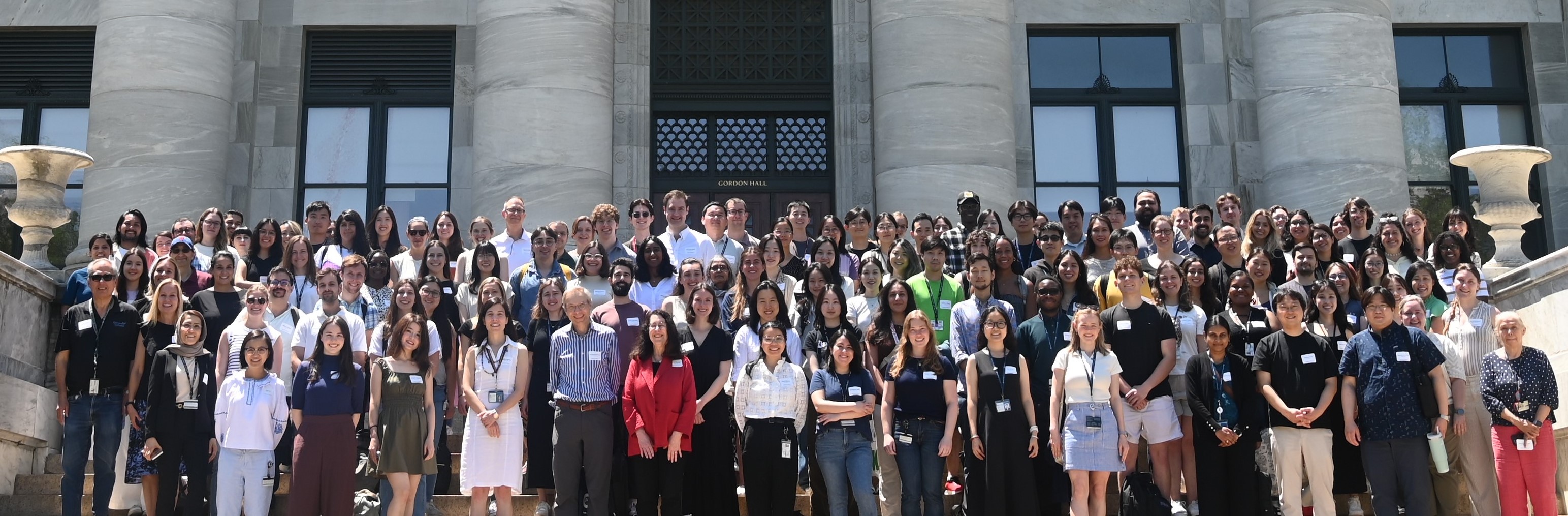 Our department members on the steps of Gordon Hall, Immunology Retreat 2025